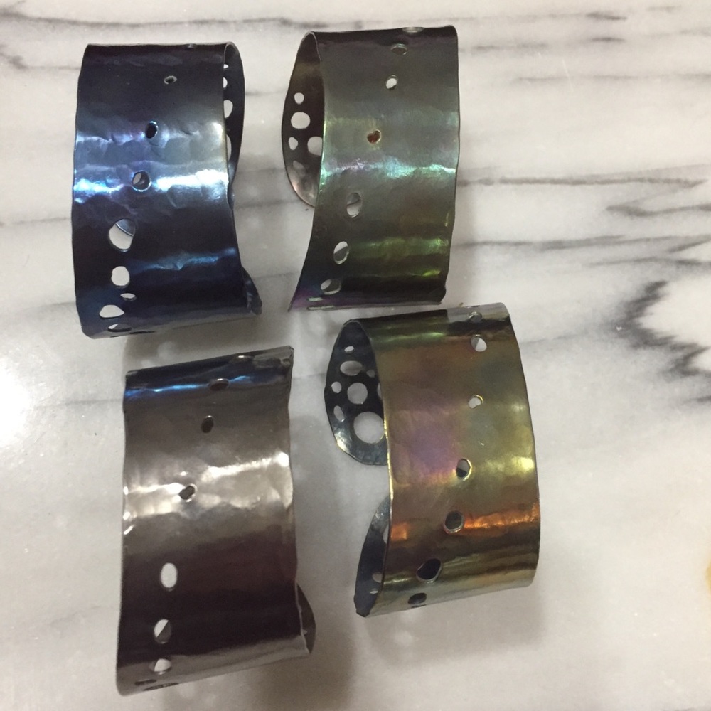 Titanium cuff handmade art boho bohemian flexible